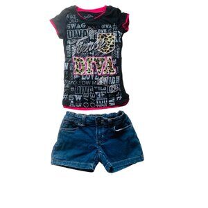 Blac Label/ Faded Glory Sz 7 Girls 2 piece set